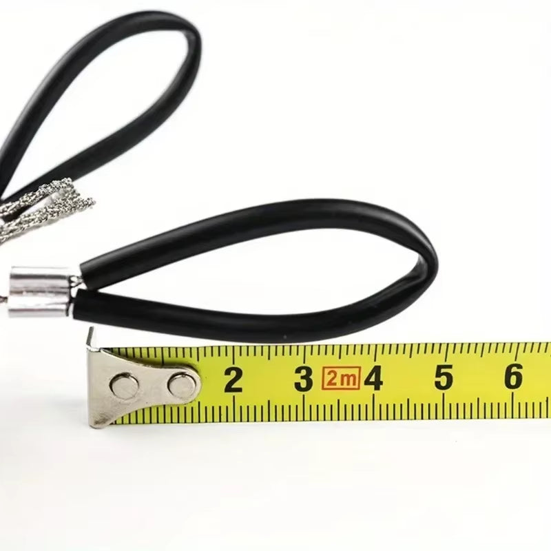 1Pc Leather Cover Stainless Steel Wire Saw Wilderness Survival Outdoor Camping Hike Mini Hand Pulled Rope Saw Survival Equipment